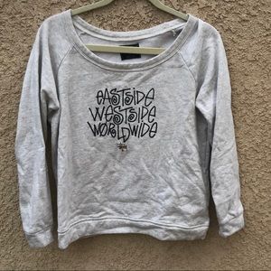 STUSSY Grey Long Sleeve Crewneck Sweater